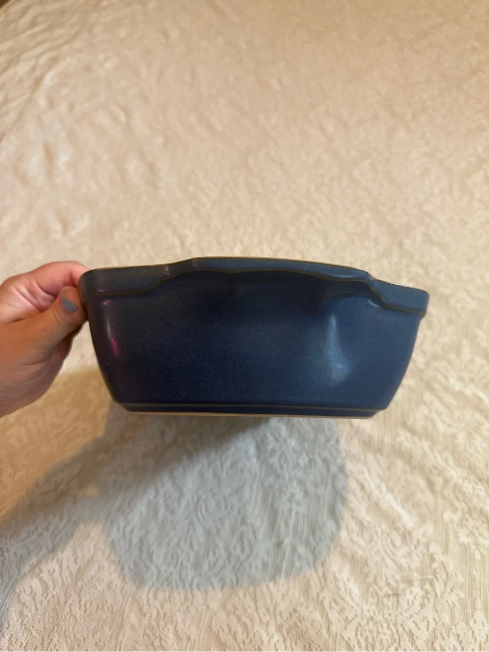 Denby Imperial blue rectangular deep dish oven stoneware dish